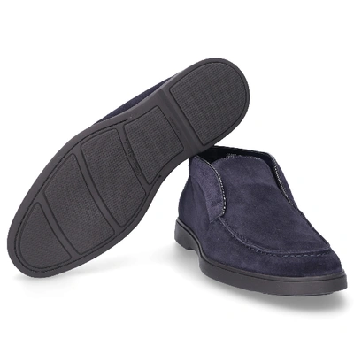 Shop Santoni Ankle Boots 16865 Suede Logo Blue