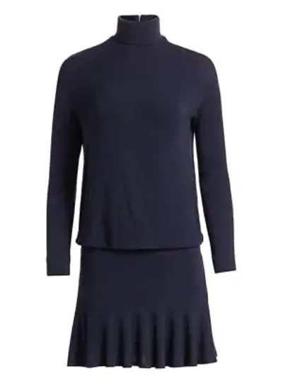 Shop Bailey44 Anastasia Ruffle-hem Sweater Dress In Twilight