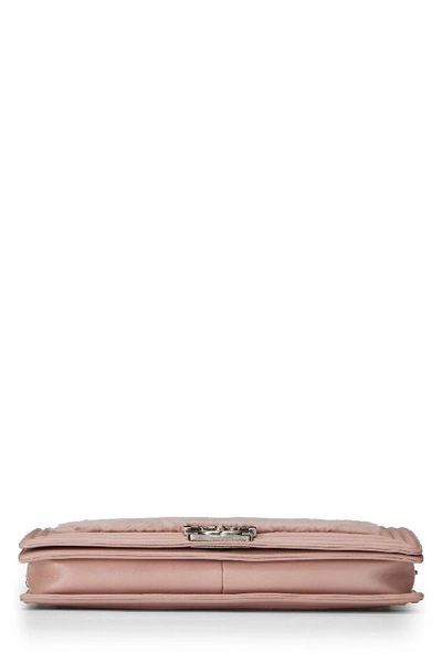 Pre-owned Chanel Pink Lapin Boy Flap Clutch Handbag
