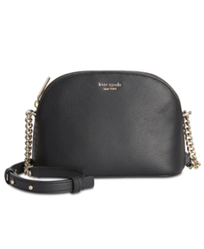 Shop Kate Spade New York Sylvia Small Dome Leather Crossbody In Black/gold