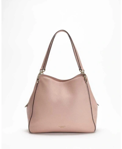 Shop Kate Spade Hailey Leather Shoulder Bag In Flapper Pink/gold