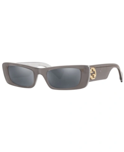 Shop Gucci Sunglasses, Gg0516s 52 In Grey/silver