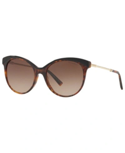 Shop Tiffany & Co Sunglasses, Tf4149 55 In Black/havana/brown Gradient