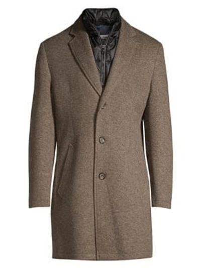 Shop Bugatti Flexicity Wool-blend Coat In Taupe