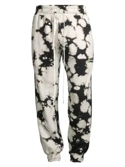 Shop Daniel Patrick Roaming Acid Wash Track Pants In White Acid Black