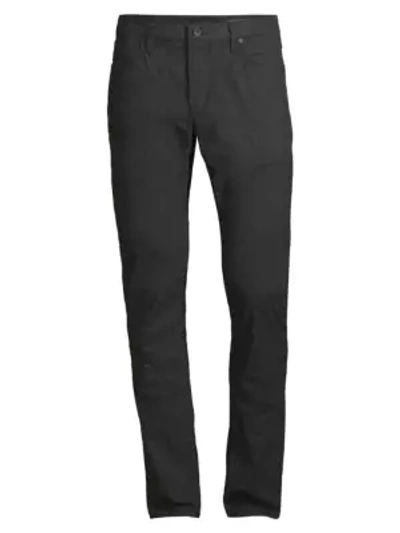 Shop John Varvatos Bowery Slim-fit Straight-leg Pinstripe Pants In Charcoal