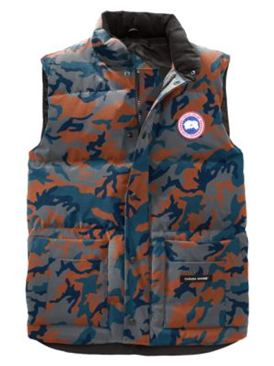 Shop Canada Goose Freestyle Slim-fit Camouflage Down Puffer Vest In Rust