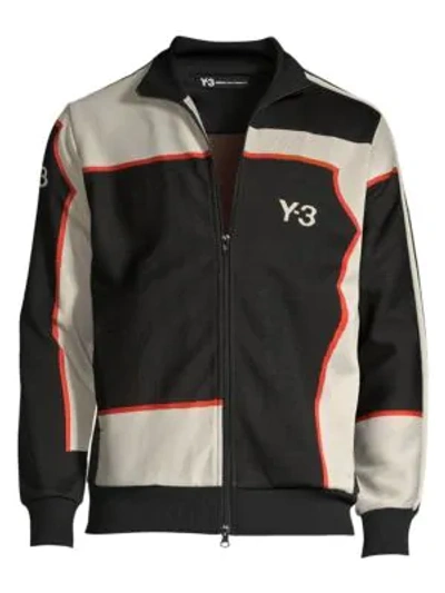 Shop Y-3 Jacquard Track Jacket In Black Ecru