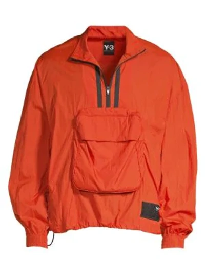 Shop Y-3 Packable Half-zip Shell Track Jacket In Icon Orange