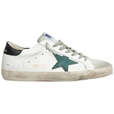 Shop Golden Goose Shoes Leather Trainers Sneakers Superstar In White Pine Green Star