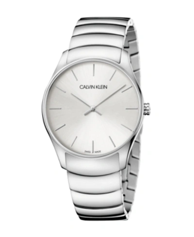 Shop Calvin Klein Unisex Classic Too Stainless Steel Bracelet Watch 38mm