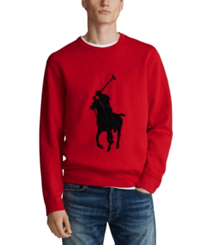 Shop Polo Ralph Lauren Men's Double-knit Big Pony Crew Neck Sweatshirt In Rl 2000 Red