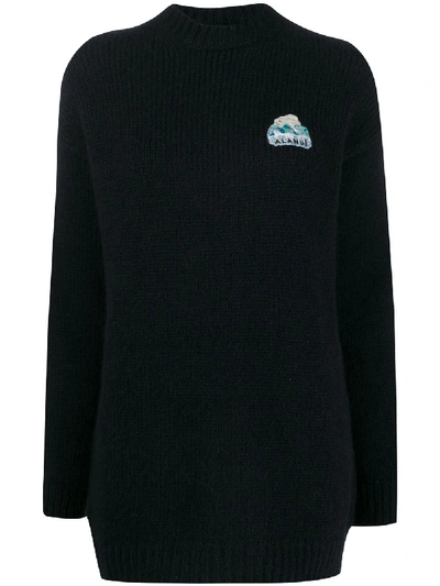 Shop Alanui Global Warming Oversized Sweater In Blue