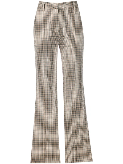 Shop Eudon Choi Tina Blend Wool Trousers In Brown