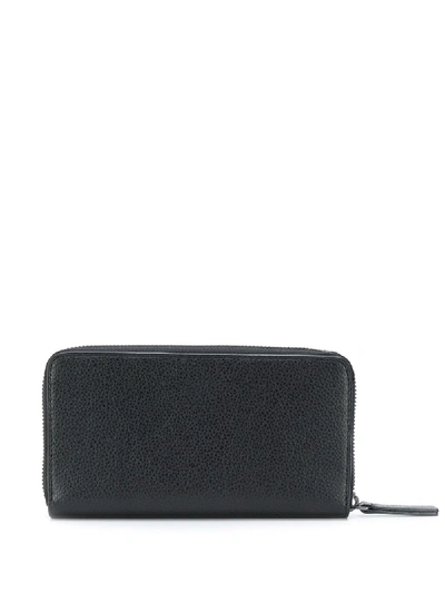 Shop Emporio Armani Leather Ziparound Wallet In Black