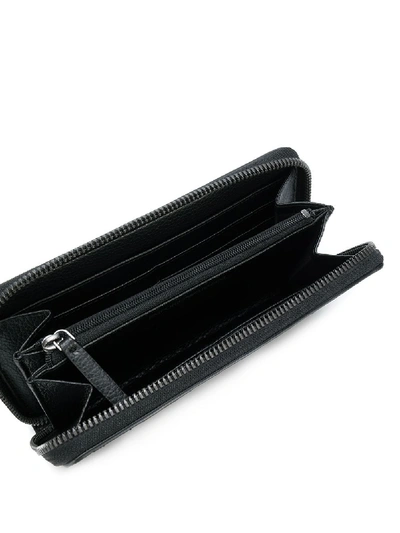 Shop Emporio Armani Leather Ziparound Wallet In Black