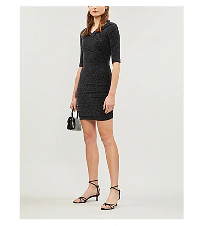 Shop Maje Riola Stretch-jersey Mini Dress In Multico