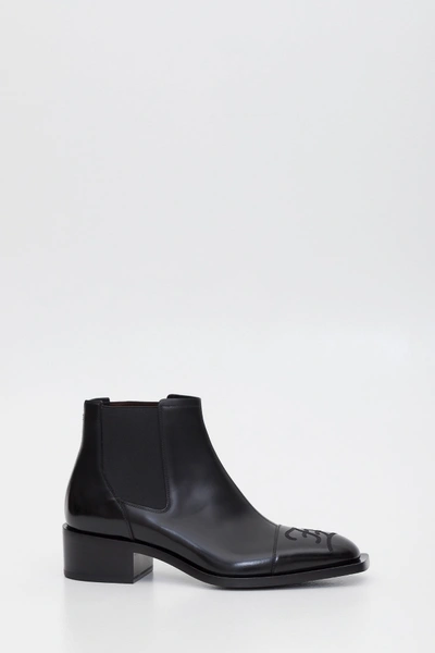 Shop Fendi Karligraphy Chelsea Boots In Nero