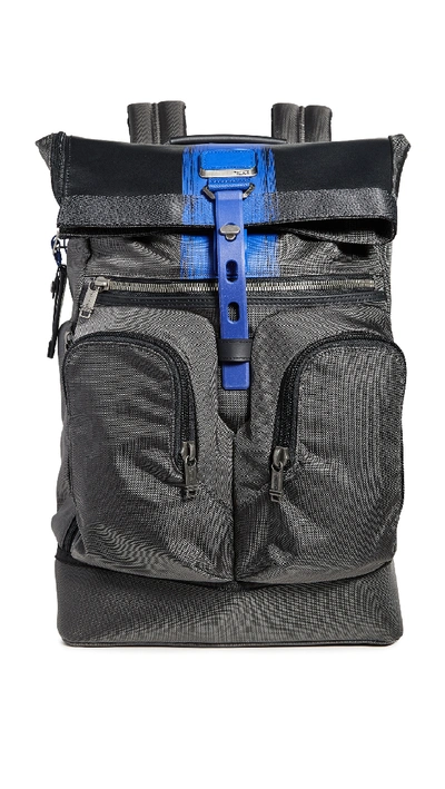 Shop Tumi Alpha Bravo London Roll Top Backpack In Brushed Blue
