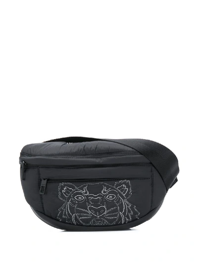 Shop Kenzo Tiger Embroidered Belt Bag In Black