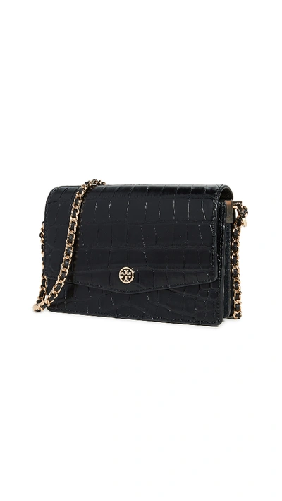 Shop Tory Burch Robinson Convertible Shoulder Bag In Black