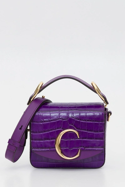 Shop Chloé Mini C Bag In Viola