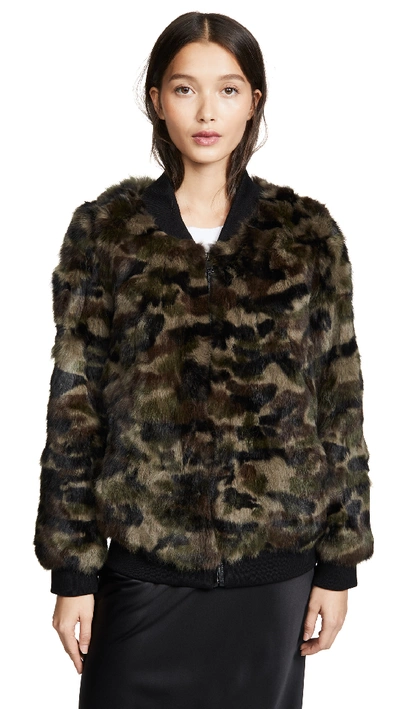 Shop Adrienne Landau Camo Varsity Jacket