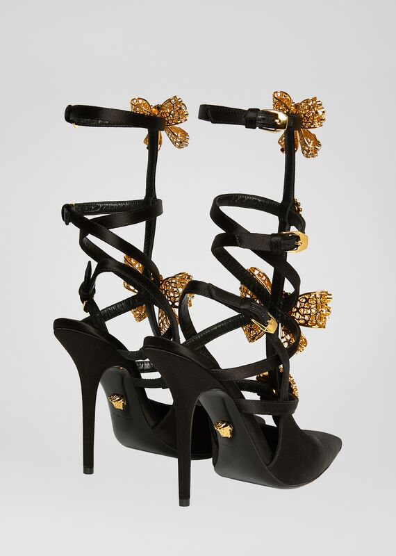 versace satin platform heels dupe