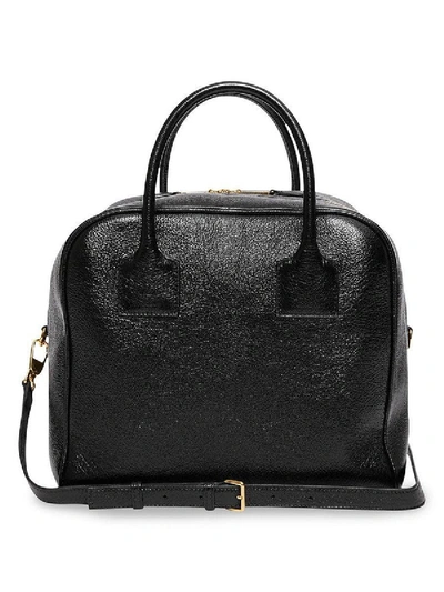 Shop Burberry Medium Lambskin Cube Bag Black