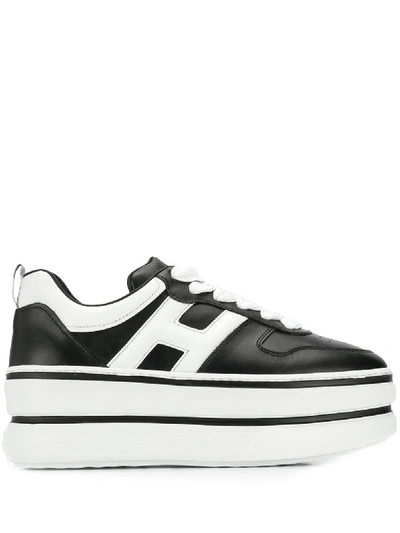 Shop Hogan Maxi H449 Trainers In Black