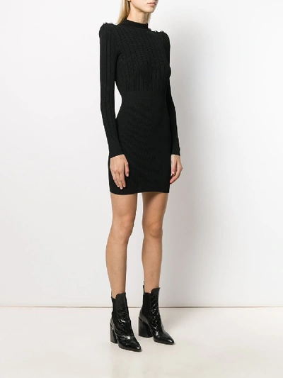 Shop Balmain Viscose Dress In Black