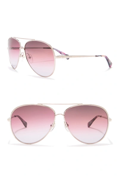 Shop Longchamp 61mm Aviator Sunglasses In Rose Gold