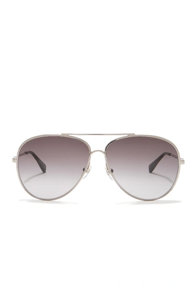 Shop Longchamp 61mm Aviator Sunglasses In Gunmetal