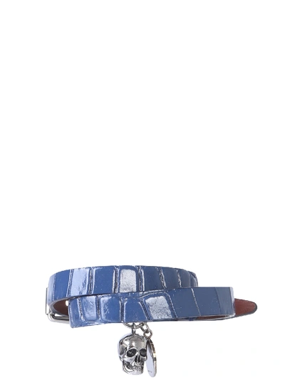 Shop Alexander Mcqueen Bracelet With Double Turn In Blue