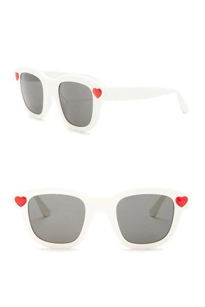Shop Saint Laurent 48mm Square Sunglasses In Ivory Ivory Smoke