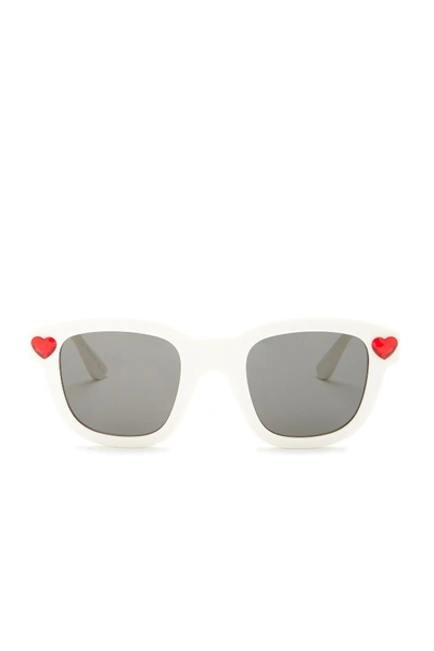 Shop Saint Laurent 48mm Square Sunglasses In Ivory Ivory Smoke