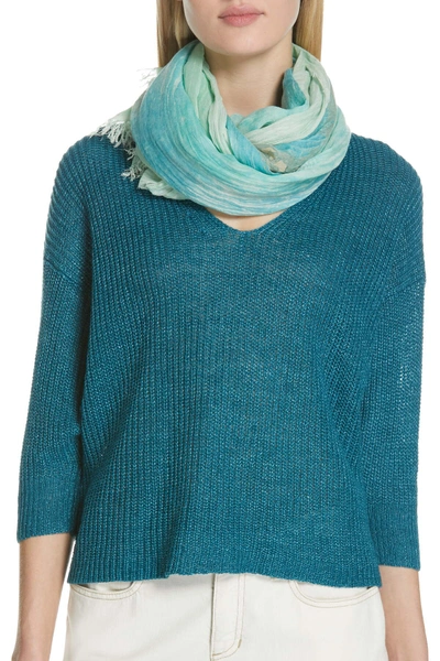 Shop Eileen Fisher Woven Scarf In Teal