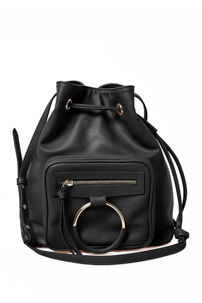 Shop Urban Originals Casual Affair Drawstring Bucket Crossbody Bag In Black