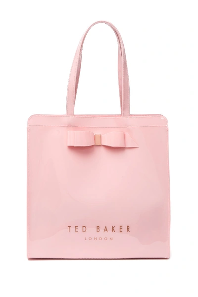 Shop Ted Baker Large Almacon Bow Detail Icon Tote In Lt-pink