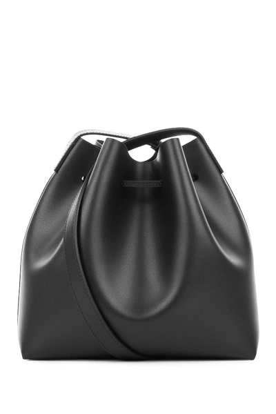 Shop Lancaster Matte Smooth Leather Bucket Bag & Pouch In Black