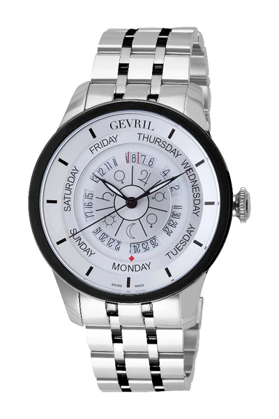Shop Gevril Men's Columbus Circle Automatic Watch, 45mm In Silver