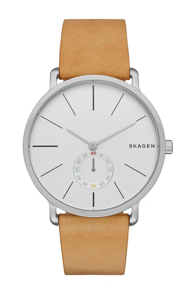 Shop Skagen Men's Hagen Leather Strap Watch, 40mm