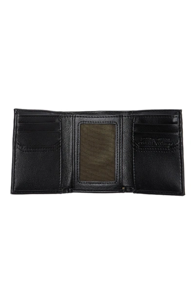 Shop Levi's Rfid Leather Tri-fold Wallet In Black