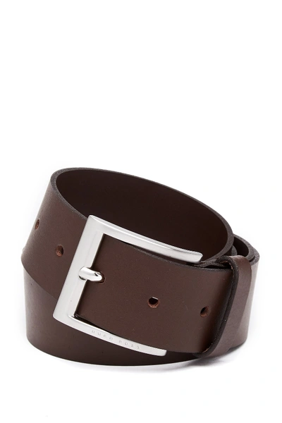Shop Hugo Boss Umbe Leather Belt In Brown