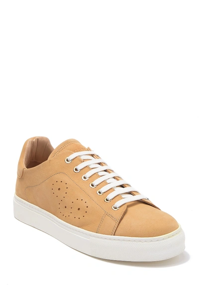 Shop Bugatchi Solid Nubuck Leather Sneaker In Maple