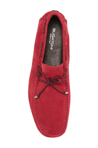 Shop Bugatchi Monte Carlo Suede Moccasin In Rosso