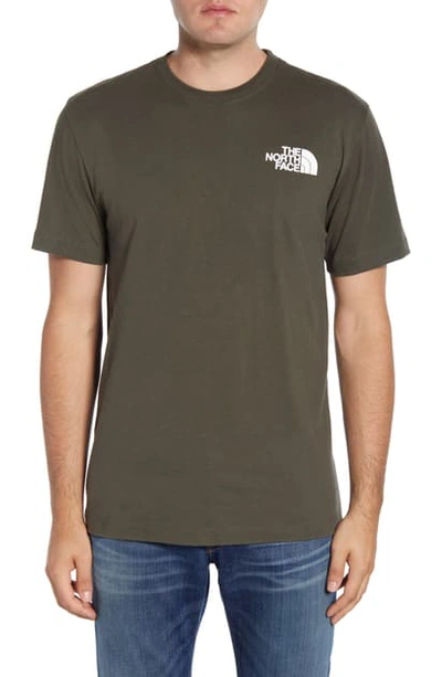 Shop The North Face Red Box Graphic T-shirt In New Taupe Green