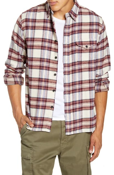 Shop Alex Mill Slim Fit Plaid Button-up Flannel Shirt In Burgundy/ Ivory