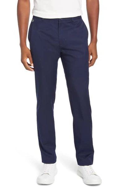 Shop Lacoste Ultra Dry Straight Leg Golf Pants In Navy Blue