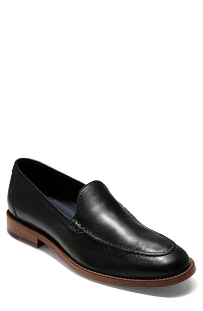 Shop Cole Haan Feathercraft Grand Venetian Loafer In Black Leather